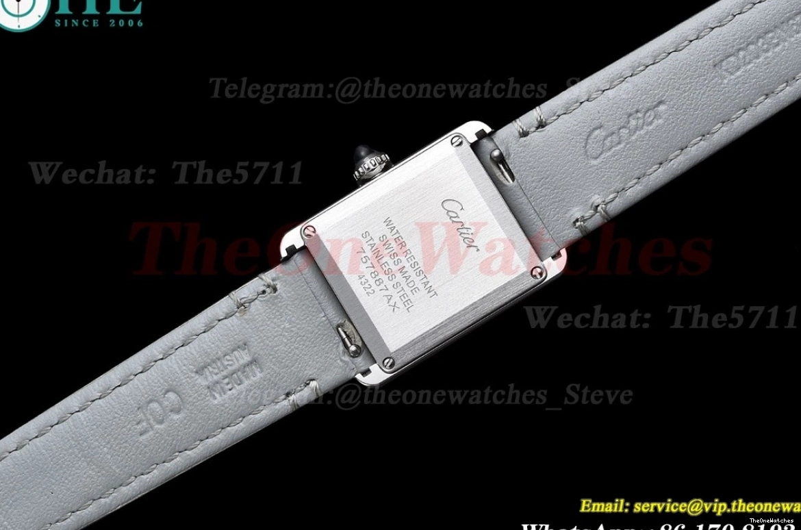 Small Leather Quartz Must On SS Grey Strap White K11F Tank LE dial 0206